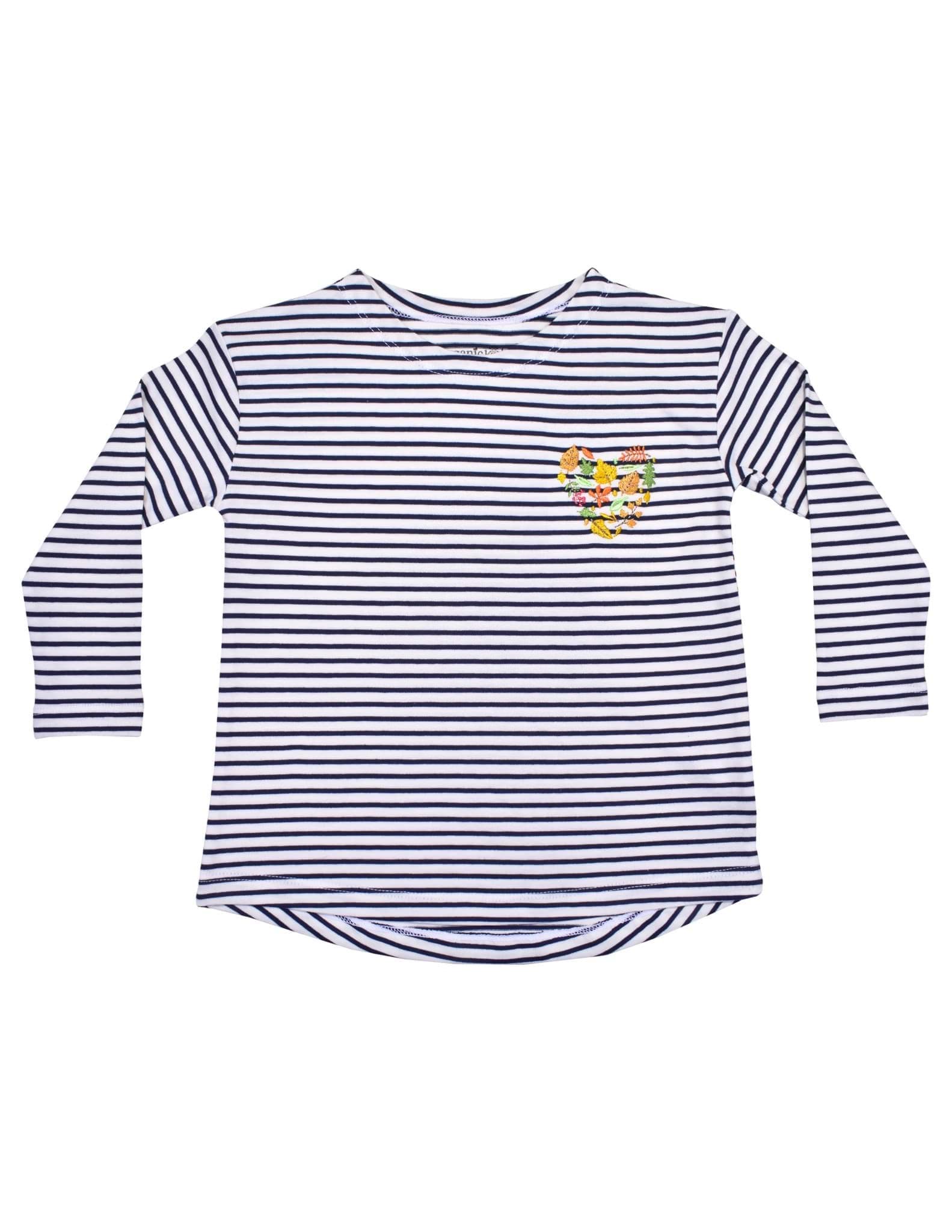 Basic Kız Çocuk Çizgili Uzun Kollu T-shirt resmi